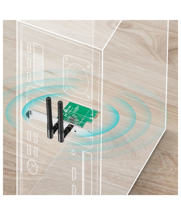 TP-Link TL-WN881ND Adaptador PCI Express N a 300Mbps, 2 antenas desmontables