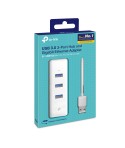 TP-Link UE330 Adaptador USB 3.0 a Ethernet Gigabit con 3 x USB 3.0, 1 conector USB 3.0, 1 x Gigabit, 3 x USB 3.0