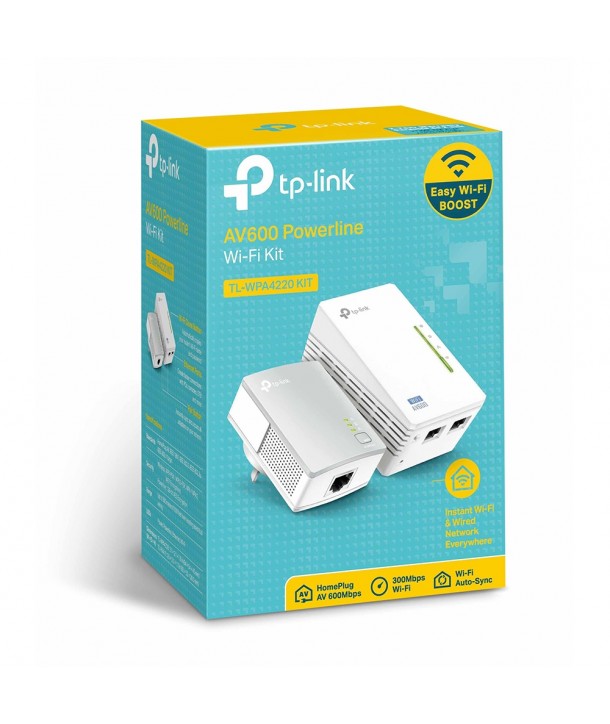 TP-Link TL-WPA4220 KIT - Kit de inicio de extensor Powerline Wi-Fi AV600 de 300 Mbps