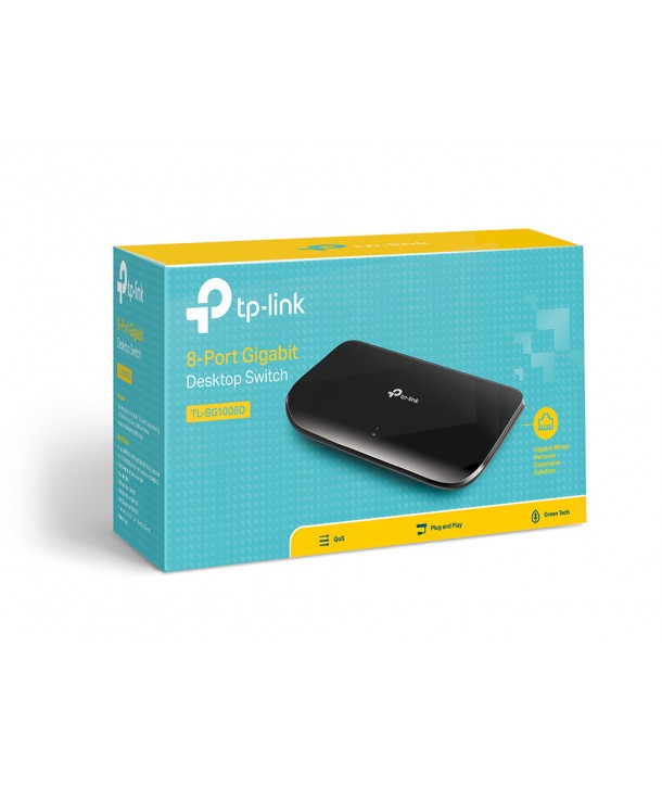 TP-Link TL-SG1008D Switch, 8 x Gb, Sobremesa, 8 x 10/100/1000M RJ45, carcasa de plástico