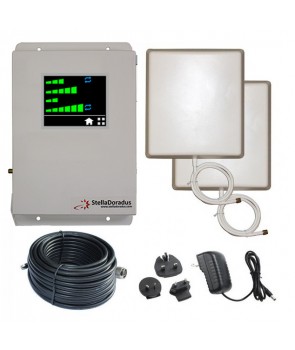 Stella Doradus KIT SD-LCD-LGDW - Repetidor 4 Bandas 2G/3G/4G - 800+900+1800+2100 Mhz