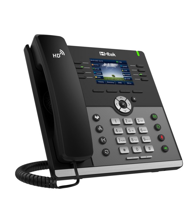 HTEK UC924W - Teléfono IP Poe, 12 cuentas SIP