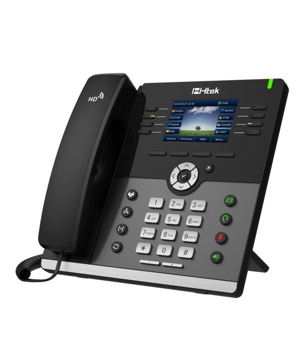 HTEK UC924W - Teléfono IP Poe, 12 cuentas SIP