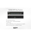 Switch gestionable 9x1Gb más 1xSFP PoE