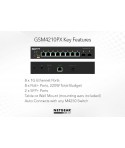 Switch gestionable 8x1Gb más 2xSFP+ PoE