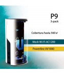 TP-LINK Deco P9 (3-pack) - Sistema Wi-Fi de malla híbrida para todo el hogar Deco P9AC1200 + AV1000