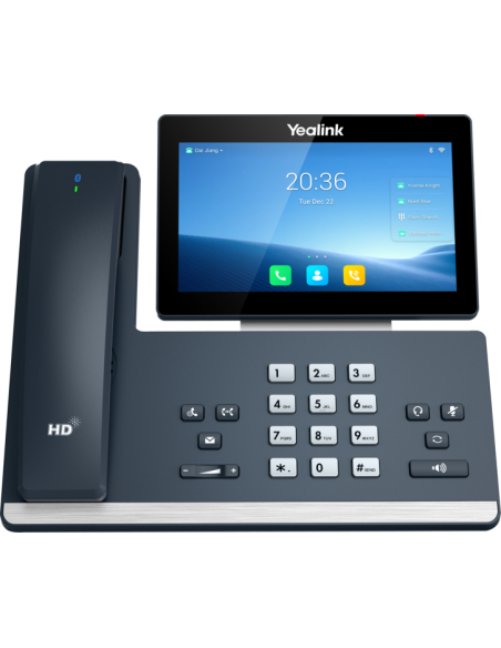 Yealink T58W Pro - Teléfono IP con 16 cuentas SIP, handset Bluetooth, WiFi, 2xGb, PoE, color táctil 7"