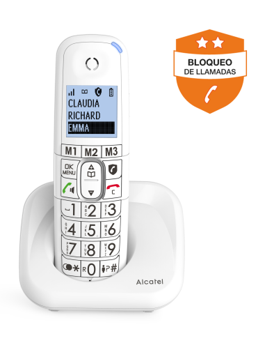 Alcatel ATL1423259 - Teléfono inalámbrico XL785 blanco con bloqueo de llamadas
