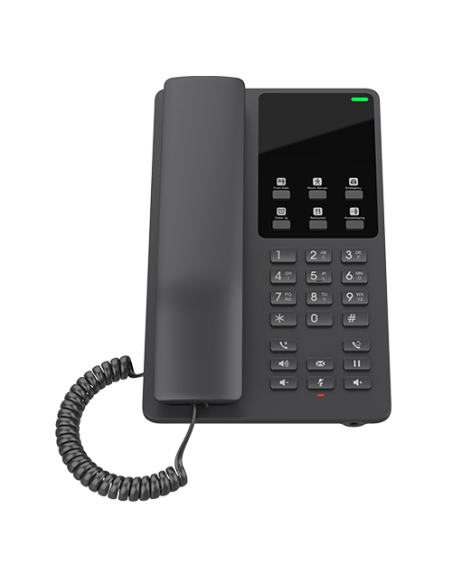 Grandstream GHP621 - Teléfono IP Hotel con 2 cuentas SIP, 1xEthernet, PoE, negro