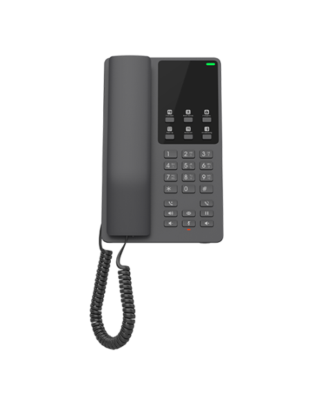 Grandstream GHP621 - Teléfono IP Hotel con 2 cuentas SIP, 1xEthernet, PoE, negro