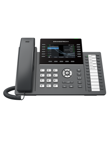 Grandstream GRP2636 - Teléfono IP con 6 cuentas SIP, WiFi dual, 2xGb, PoE, color, Bluetooth, 24xBLF