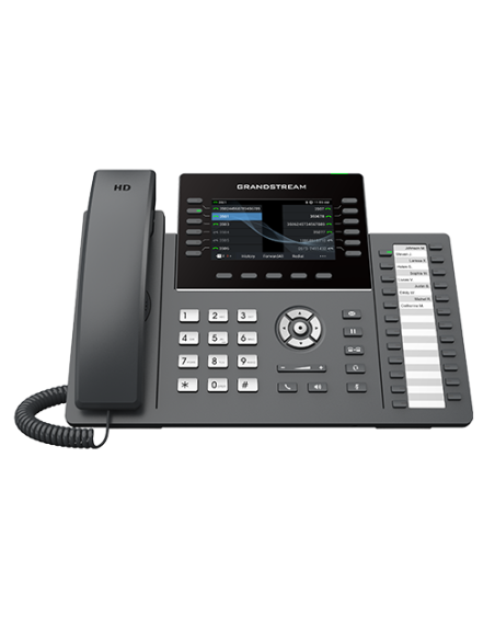 Grandstream GRP2636 - Teléfono IP con 6 cuentas SIP, WiFi dual, 2xGb, PoE, color, Bluetooth, 24xBLF