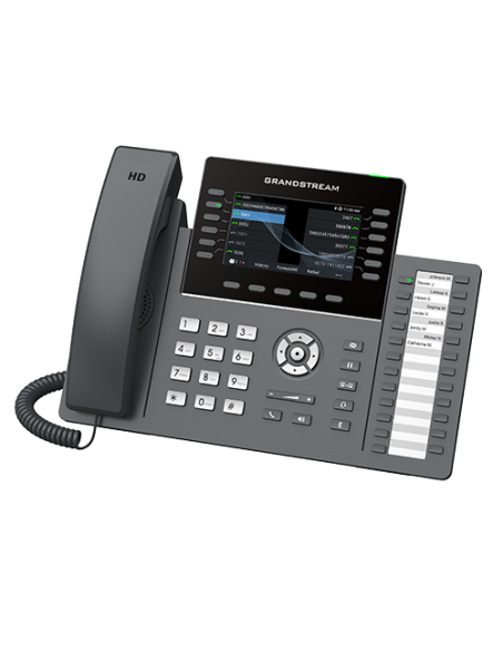 Grandstream GRP2636 - Teléfono IP con 6 cuentas SIP, WiFi dual, 2xGb, PoE, color, Bluetooth, 24xBLF