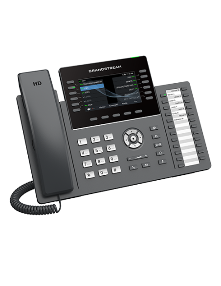 Grandstream GRP2636 - Teléfono IP con 6 cuentas SIP, WiFi dual, 2xGb, PoE, color, Bluetooth, 24xBLF