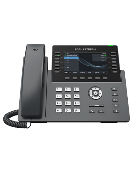 Grandstream GRP2650 - Teléfono IP con 6 cuentas SIP, WiFi dual, 2xGb, PoE, color, Bluetooth, 14xBLF