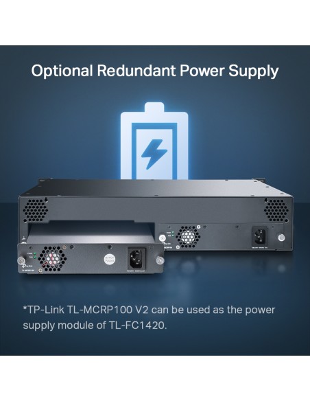 TP-Link FC1420 - Chasis de montaje en bastidor de 14 ranuras para convertidores de medios