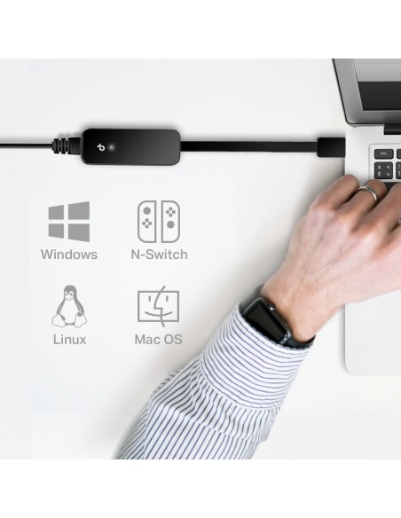 Adaptador de red USB 3.0 a Gb Ethernet negro