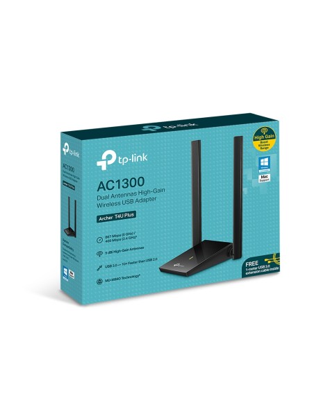 Adaptador USB WiFi AC1300 alta ganancia 2 antenas