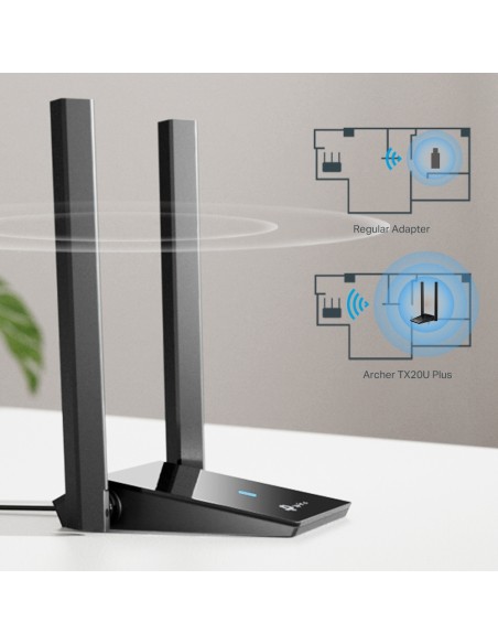 TP-Link Archer TX20U Plus - Adaptador USB Wi-Fi 6 con 2 antenas AX1800