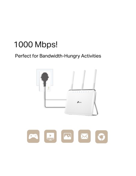 TP-Link PA7017P KIT - Kit PLC AV1000 Gigabit con enchufe Incorporado