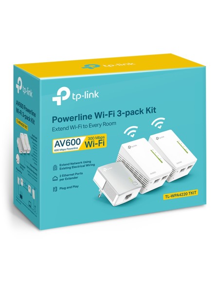 TP-Link WPA4220 TKIT - Kit Powerline Extensor Universal de Cobertura Wi-Fi AV500, 2 Puertos Ethernet