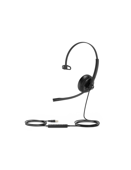 Yealink UH34 SE Mono Teams - Auricular monoaural USB A con almohadillas de símil cuero