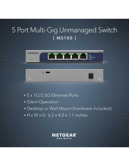 Netgear MS105-100EUS - Switch 5 puertos 2.5G sin gestión serie 100