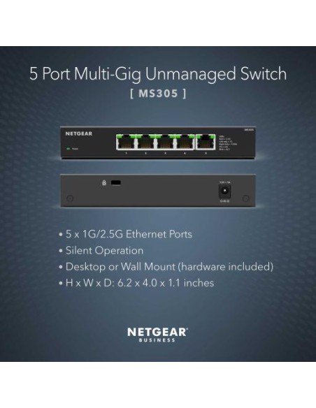 Netgear MS305-100EUS - Switch 5 puertos 2.5G sin gestión serie 300