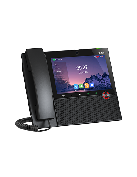 Htek UCV52 - Videoteléfono 8" con 16 cuentas SIP, WiFi, 2xGb, PoE, Bluetooth