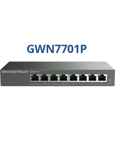 Switch 8 puertos Gb, 4 PoE, no gestionado