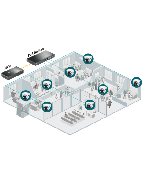 TP-Link VIGI C440(2.8mm) - Cámara color tipo Turret 4MP, 2,8mm PoE