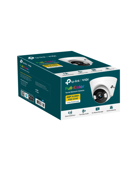 Cámara color tipo Turret 4MP, 4mm PoE