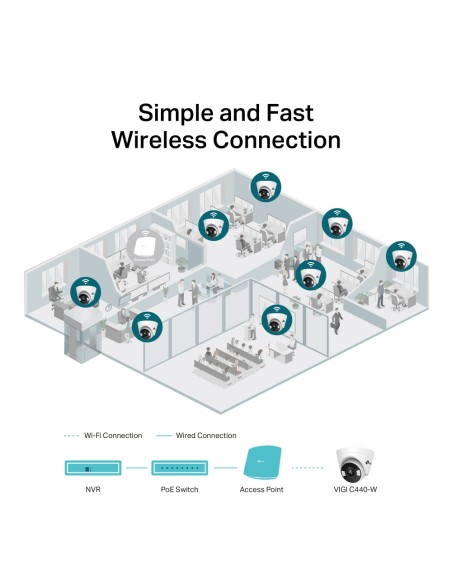Cámara WiFi color tipo Turret 4MP, 4mm 12v