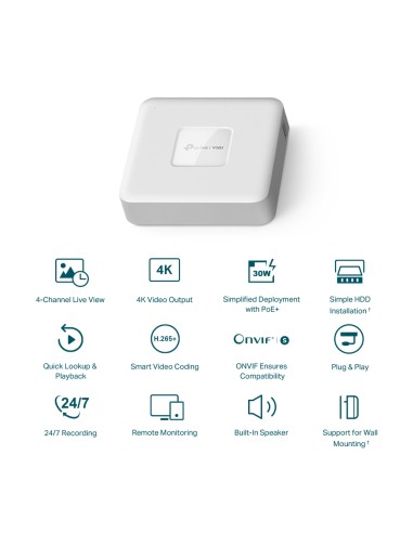 TP-Link VIGI NVR1104H-4P - Grabador...