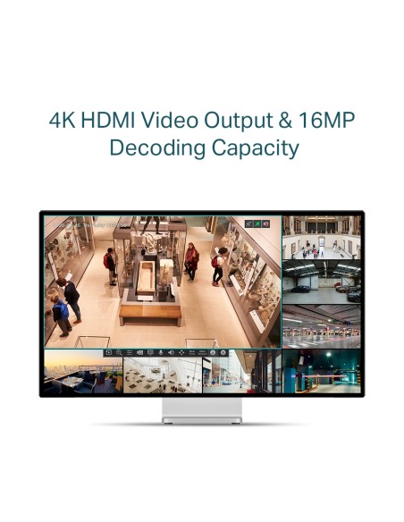 TP-Link VIGI NVR1104H-4P - Grabador de video 4 canales con micro 8MP PoE