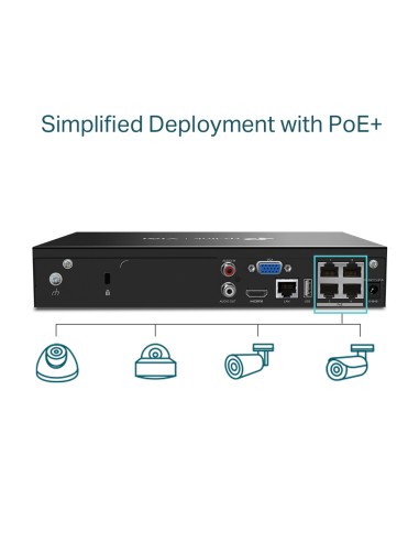 TP-Link VIGI NVR1004H-4P - Grabador...