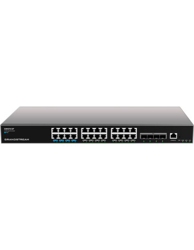 Grandstream GWN7813P - Switch Capa 3, 24xGbE, 24xPoE, 4xSFP+, PSU redundante opcional 802.3 af/at