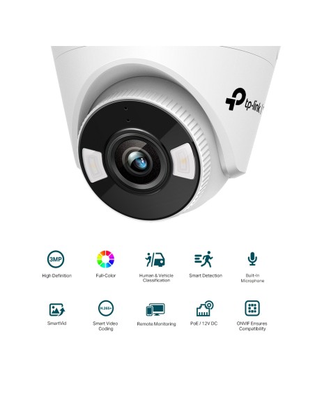 TP-Link VIGI C430(2.8mm) - Cámara IP tipo turret Full Color IR 3MP, 2,8mm