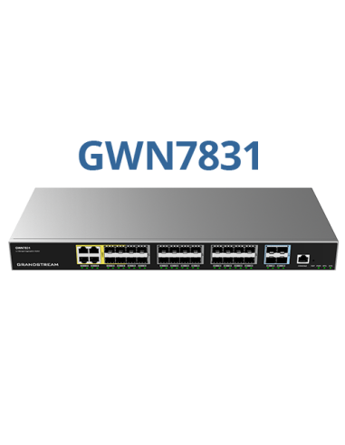 Grandstream GWN7831 - Switch Capa 3, 4xGbE, 24xSFP, 4xSFP+, PSU redundante opcional