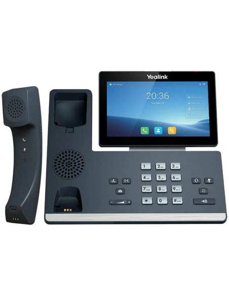 Yealink T58W Pro - Teléfono IP con 16 cuentas SIP, handset Bluetooth, WiFi, 2xGb, PoE, color táctil 7"