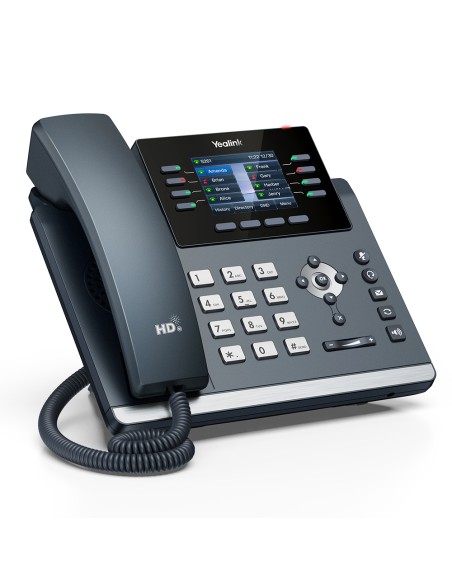 Yealink T44U - Teléfono IP con 12 cuentas SIP, 2xGb, PoE, 4xBLF, 2xUSB
