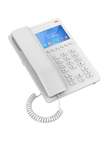 Grandstream GHP630 - Telefono IP Hotel con 2 cuentas SIP, 1x10/100 Mbps, PoE, pantalla color, blanco