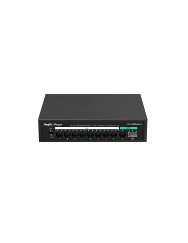 Reyee RG-ES110GS-P-L - Switch 8x100Mbps, 1xGb, 1xSFP, 8xPoE+ 120W, no gestionado, metal