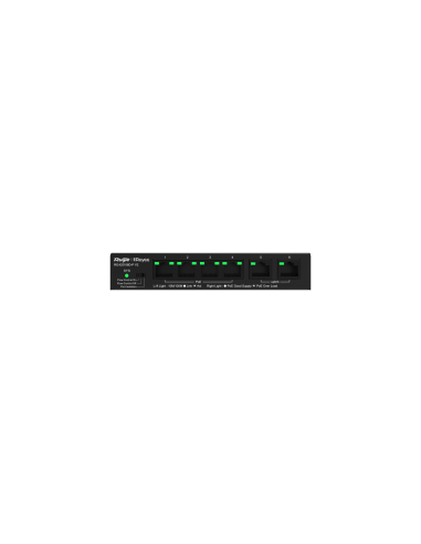 Reyee RG-ES106D-P V2 - Switch 6x100Mbps, 2xUplink, 4xPoE 54W, no gestionado, metal