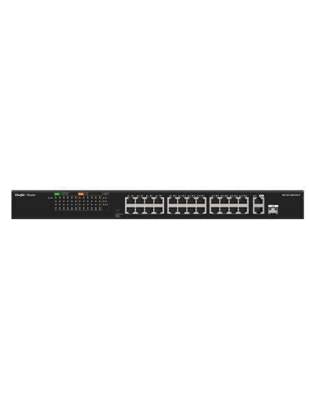 Reyee RG-ES126FGS-P - Switch 24x100Mbps, 1xGb, 1xSFP, 24xPoE 370W, no gestionado, metal