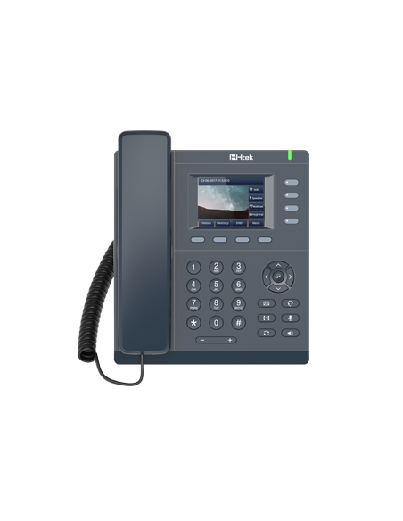 HTEK UC921U - Teléfono IP, con 4 cuentas SIP, PoE, USB