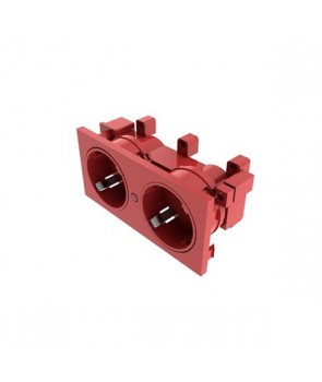 Digitus BD-1008012-R Módulo schuko doble Rojo para caja CA-1008xxx