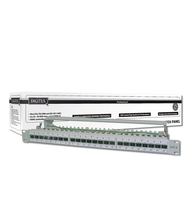 Digitus DN-91624S Panel de parcheo 24 conectores Cat 6 Apantallado