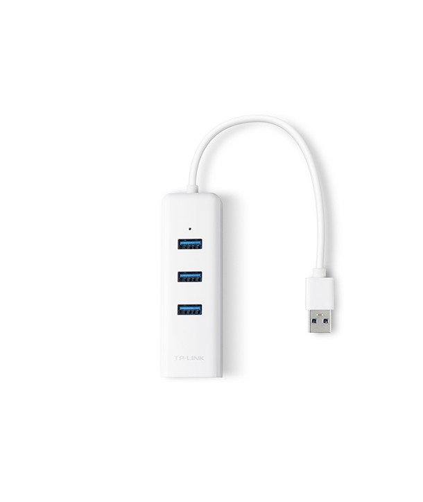 TP-Link UE330 Adaptador USB 3.0 a Ethernet Gigabit con 3 x USB 3.0, 1 conector USB 3.0, 1 x Gigabit, 3 x USB 3.0