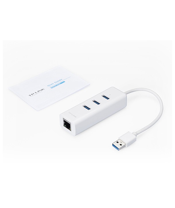 TP-Link UE330 Adaptador USB 3.0 a Ethernet Gigabit con 3 x USB 3.0, 1 conector USB 3.0, 1 x Gigabit, 3 x USB 3.0
